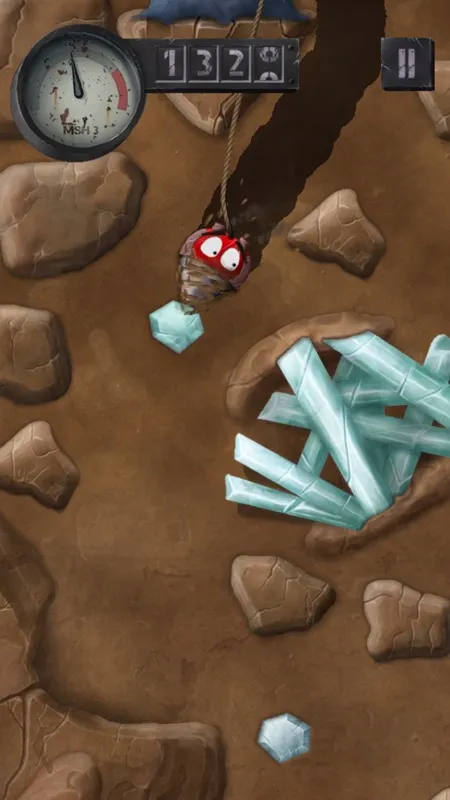 Dig Three crystal caves gameplay